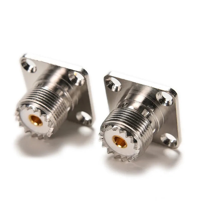 1X Connector SO239 UHF female jack 4-hole 25mm flange solder panel mount