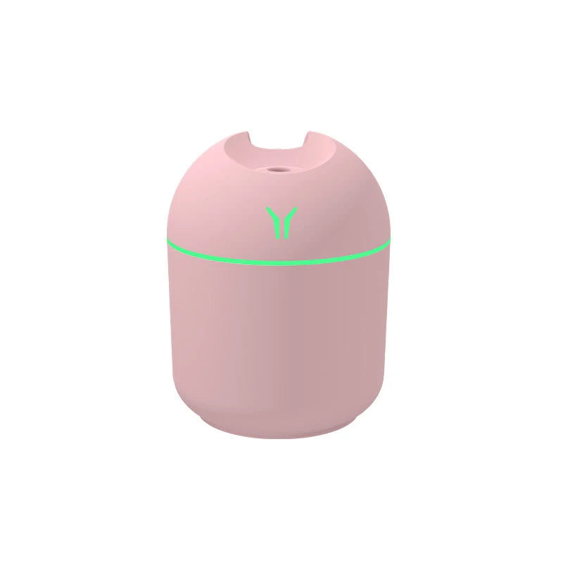 1pc  Compact USB Aroma Diffuser & Humidifier withLED Night Light - Pink & Mint Green, Essential Oil Atomizer for Homeand Car Use