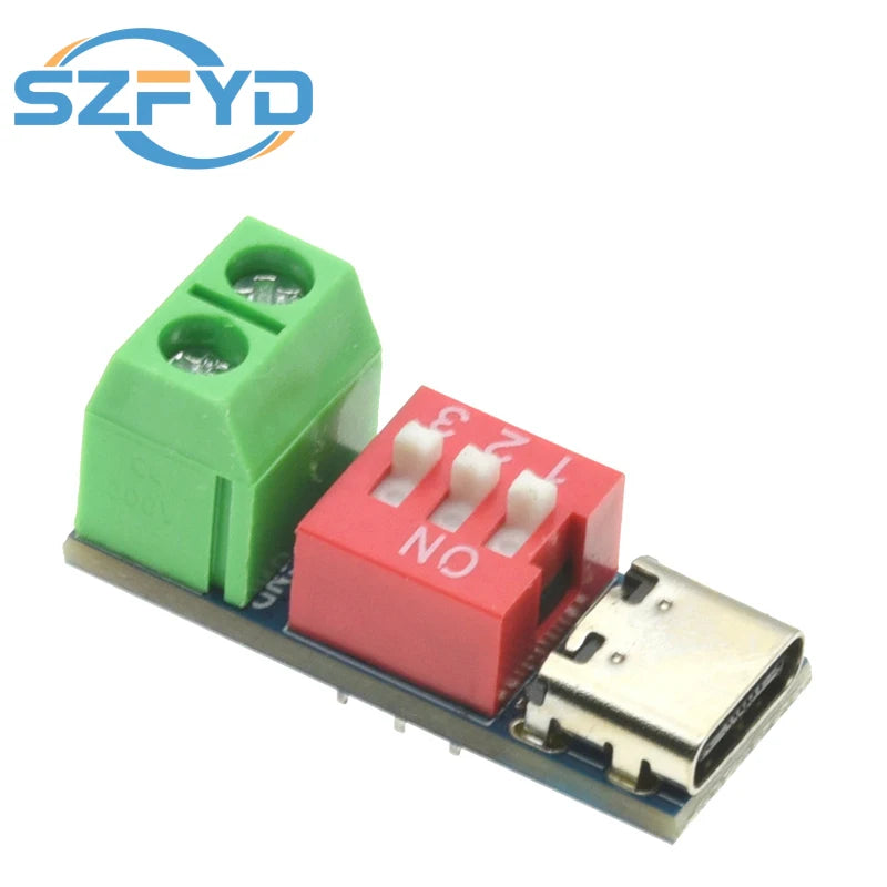 1-20pcs PD Fast Charging Test Board 5-20V Adjustable PD Trigger Module USB Type-C 100W Power Supply Tester