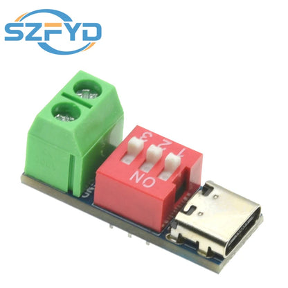 1-20pcs PD Fast Charging Test Board 5-20V Adjustable PD Trigger Module USB Type-C 100W Power Supply Tester