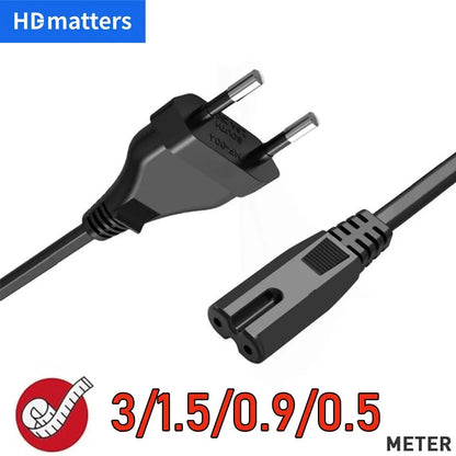 EU Power Cord European Power Cord EU Non-Polarized IEC-320-C7 to CEE 7/16 AC Power cable for DJI Mavic Air 2/2S PS4 PS5 Xbox TV