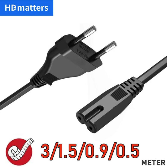EU Power Cord European Power Cord EU Non-Polarized IEC-320-C7 to CEE 7/16 AC Power cable for DJI Mavic Air 2/2S PS4 PS5 Xbox TV