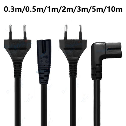 0.3-10m EU Extension Cord C7 Power Cable Figure 8 Euro Plug AC Cable For Samsung LG Sony TV Samsung Monitor Power Supply PS2 3