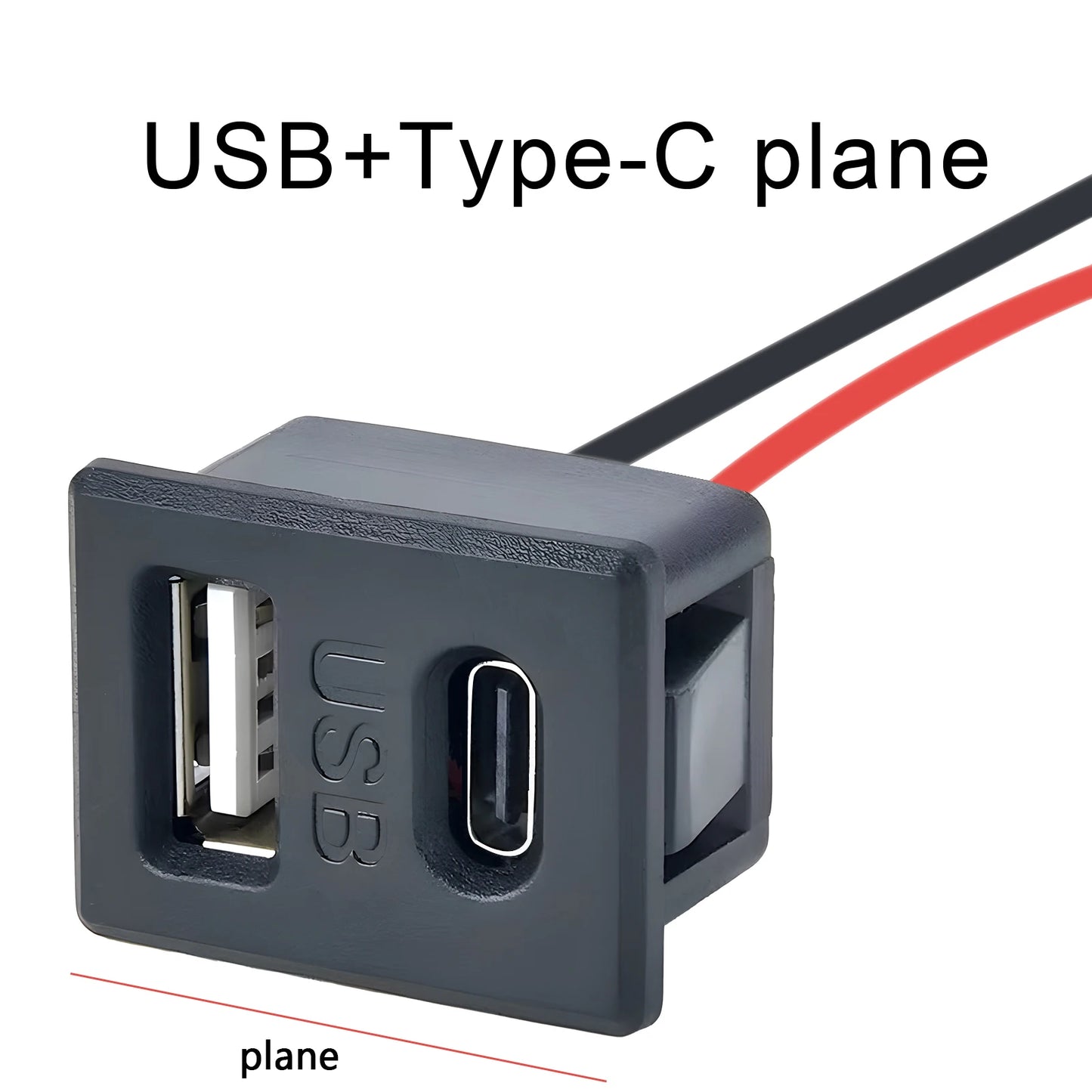 Double Layer Usb Female Base Type-C Socket and Female Usb Lamp Charging Socket Power Socket With Cable Connector