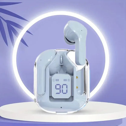 TWSHK3 Wireless Bluetooth Earphone Noise Canceling HiFi Stereo Sport Headphones with Digital Display Transparent Charging Case