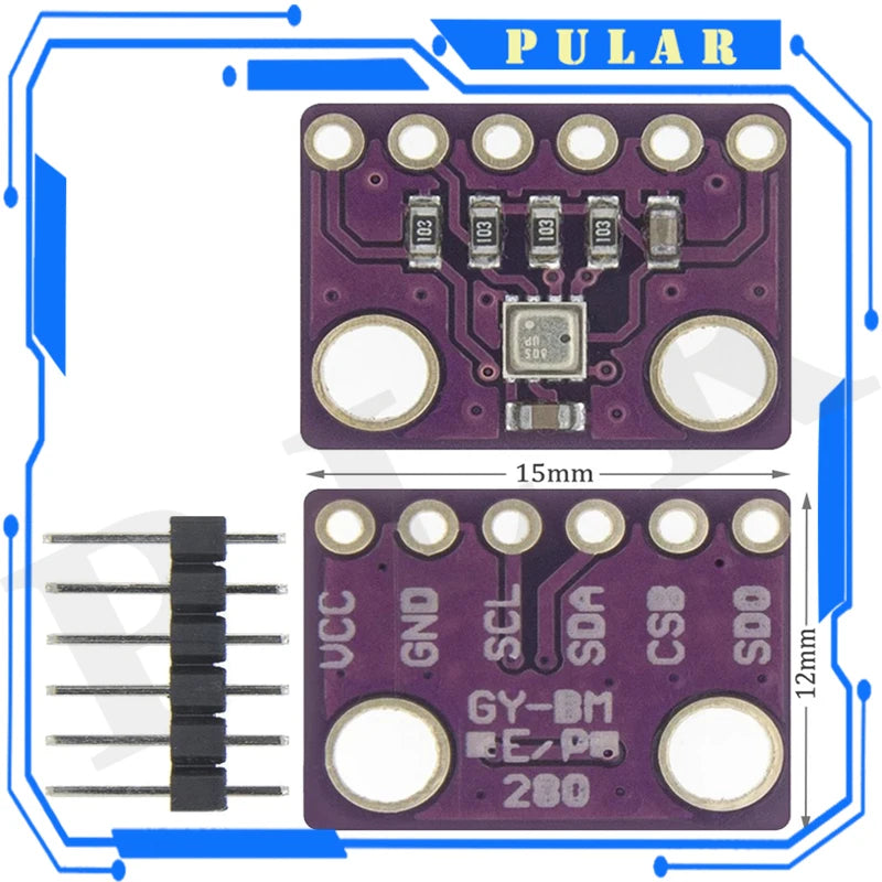 PULAR BME280 5V 3.3V Digital Modbus Humidity Sensor Trash Can Pressure I2C SPI 1.8V Temperature Barometric Module Accelerometer
