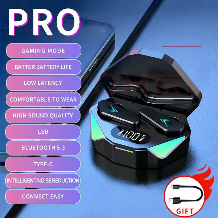 X15 TWS Gaming Earbuds Wireless Bluetooth Earphones With Mic Bass Audio Sound Positioning 9D Stereo Music HiFi Headset For Gamer