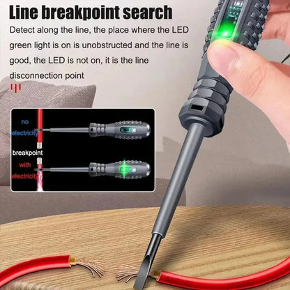 Multifunctional Electrician Test Screwdriver AC Non-contact Induction Test Pen Voltage Tester 70-600V Red Green Induction Lights