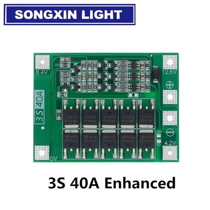 2S 3S 4S 20A 40A 60A Li-ion Lithium Battery Charger Protection Board 18650 BMS Drill Motor 11.1V 12V/14V 16.8V Enhance/Balance