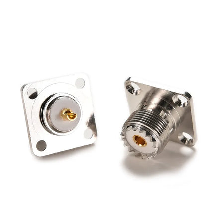 1X Connector SO239 UHF female jack 4-hole 25mm flange solder panel mount