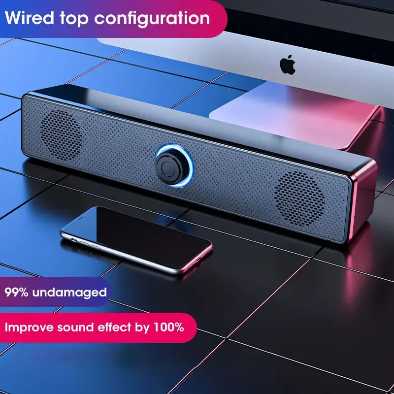 Wired USB Bluetooth Computer Speaker Stereo Subwoofer Soundbar 3D Home Surround Speakers for PC Music Player Wired Loudspeaker