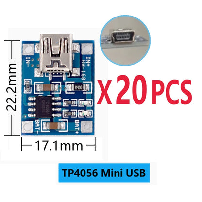 Micro Type-c USB 5V 1A TP4056 Lithium Battery Charger Module Charging Board With Protection Dual Functions Current Protection