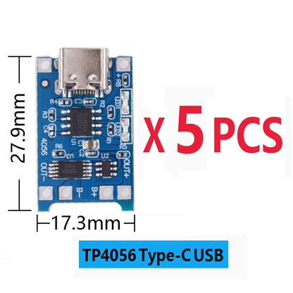 Micro Type-c USB 5V 1A TP4056 Lithium Battery Charger Module Charging Board With Protection Dual Functions Current Protection