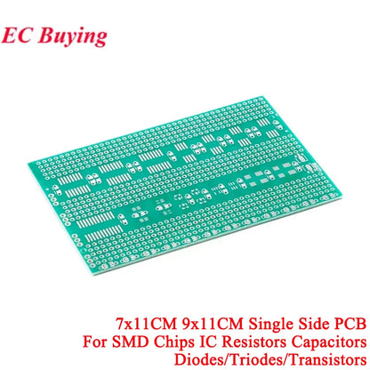 7x11cm 9x11CM Single Side SMD Universal PCB Circuit Board Transfer Adapter For IC Resistor Capacitor Diode/Triode/Transistor