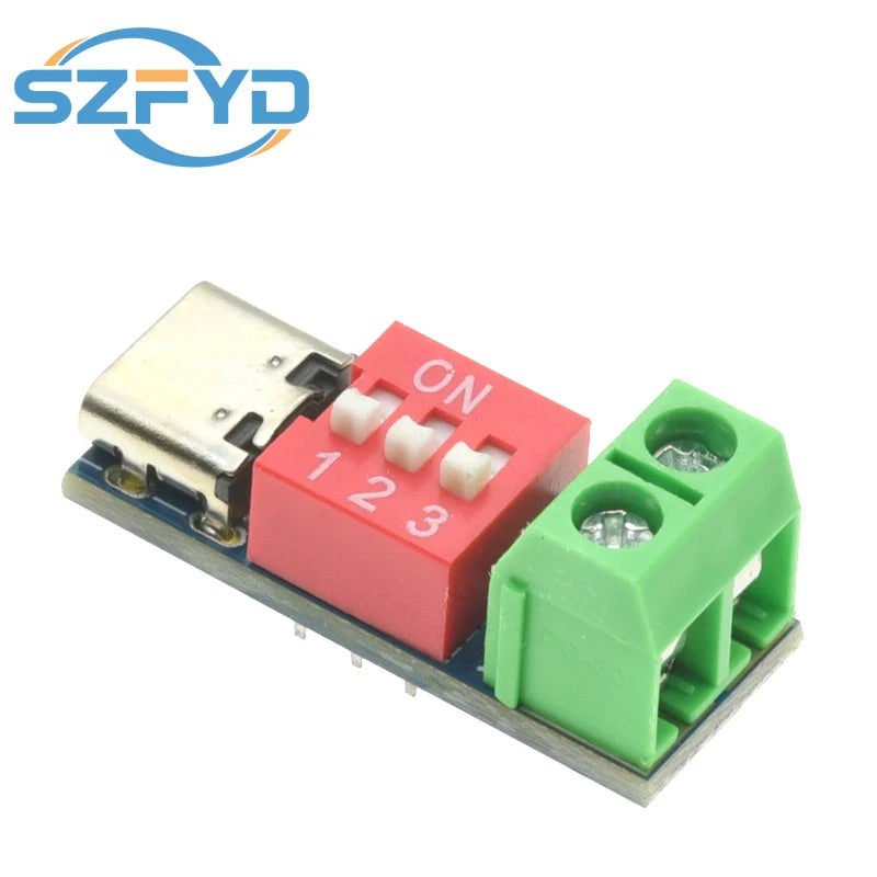 1-20pcs PD Fast Charging Test Board 5-20V Adjustable PD Trigger Module USB Type-C 100W Power Supply Tester