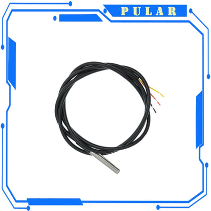 PLR Waterproof 100CM Digital Sensor Cable DS18B20 Temperature Module Kit Stainless Steel Probe Terminal Adapter Arduino