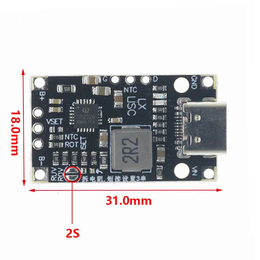 USB 2S 3S BMS 15W 8.4V 12.6V 1.5A Lithium Battery Charging Boost Module With Balanced Support Fast Charge With Indicator Type-C