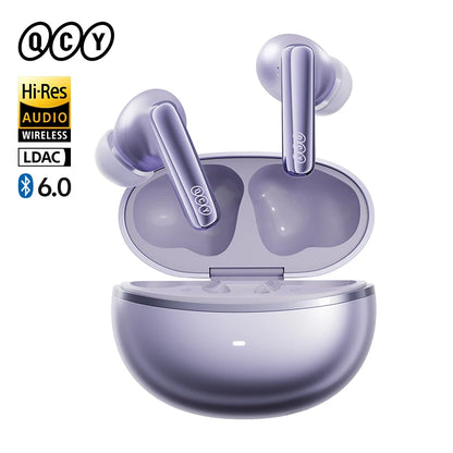 QCY MeloBuds N70 Adaptive ANC Wireless Earbuds Bluetooth 6.0 LDAC Hi-Res Audio 6 Mics Wireless Charging Earphones 50Hrs IPX5