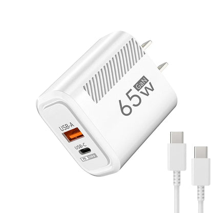 65W GaN USB Charger PD QC3.0 EU/US Plug Wall Charger Adapter For iPhone Samsung Xiaomi Phone Type C Fast Charging Power Adapter