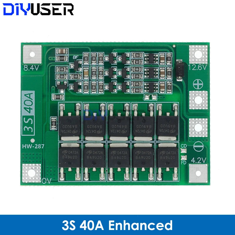 2S 3S 4S 5S Li-ion Lithium Battery 18650 Charger BMS 20A 25A 30A 40A 60A 100A Protection Board with Balance For Drill Motor
