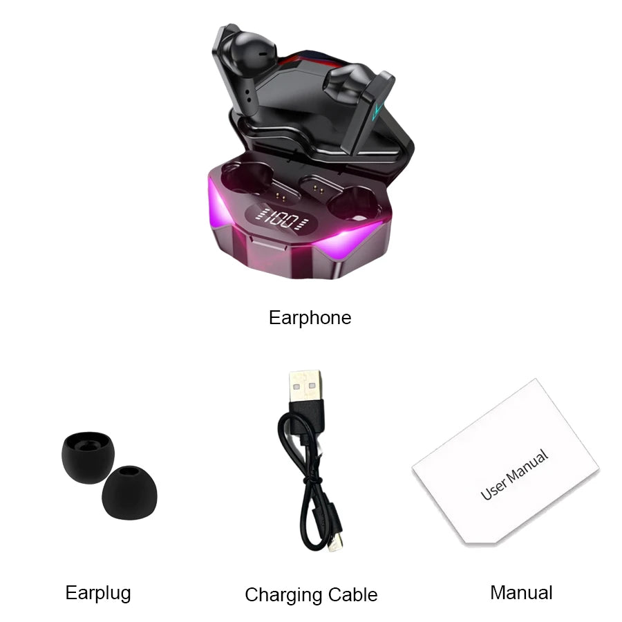 X15 TWS Gaming Earbuds Wireless Bluetooth Earphones With Mic Bass Audio Sound Positioning 9D Stereo Music HiFi Headset For Gamer