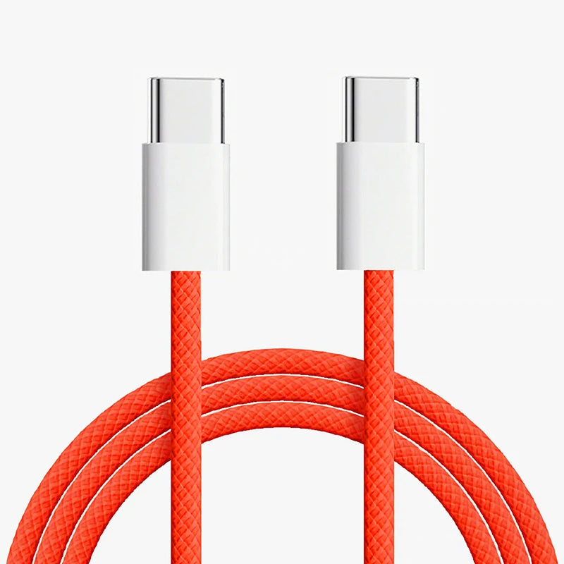 Usb C to Type C Fast Charging PD 60W Mobile Phone Date Cable For Iphone15 Android Samsung Huawei Type C Braided Charger Cable