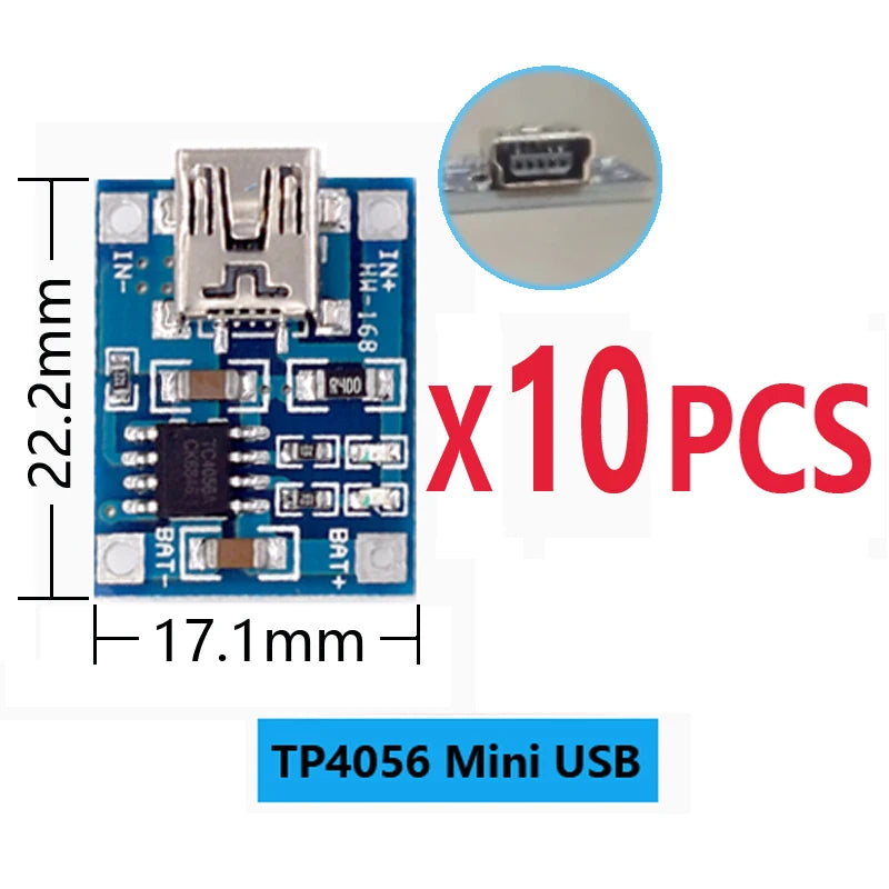 Micro Type-c USB 5V 1A TP4056 Lithium Battery Charger Module Charging Board With Protection Dual Functions Current Protection