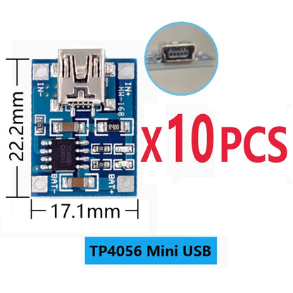 Micro Type-c USB 5V 1A TP4056 Lithium Battery Charger Module Charging Board With Protection Dual Functions Current Protection