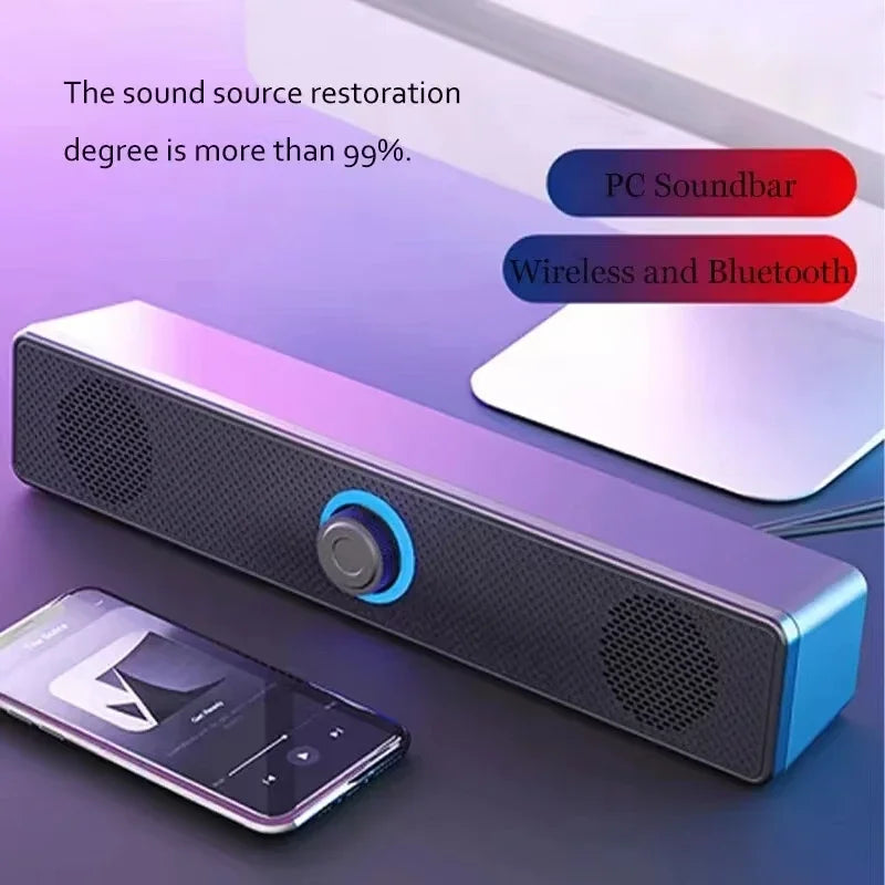 Wired USB Bluetooth Computer Speaker Stereo Subwoofer Soundbar 3D Home Surround Speakers for PC Music Player Wired Loudspeaker