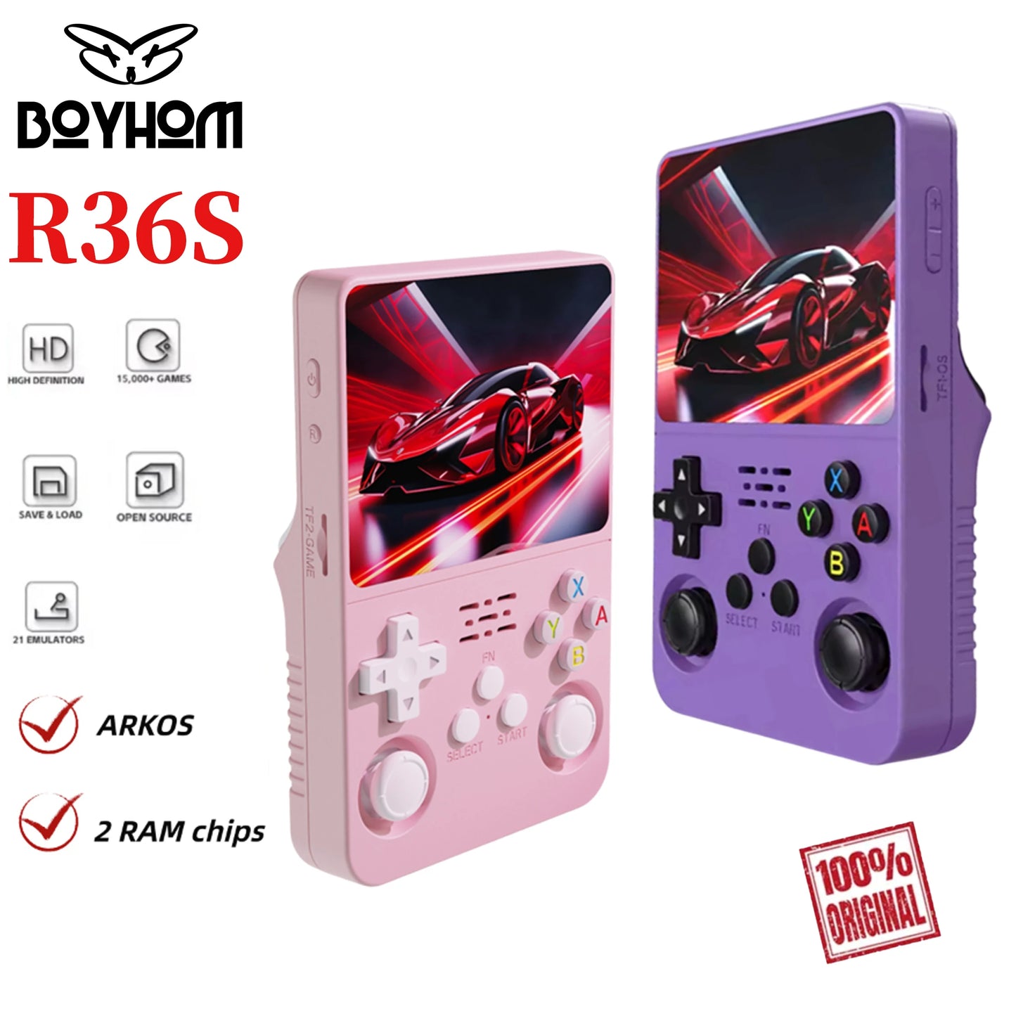 ARKOS 100% Original R36S Retro Handheld Game Console 3.5'' IPS,15000+ Games, Linux Portable Pocket Player, Back to School Gifts