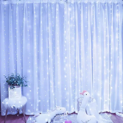 Christmas Lights LED Fairy String Curtain Lights 8 Mode Remote USB Festoon Christmas Decor For Home Holiday New Year Lamp