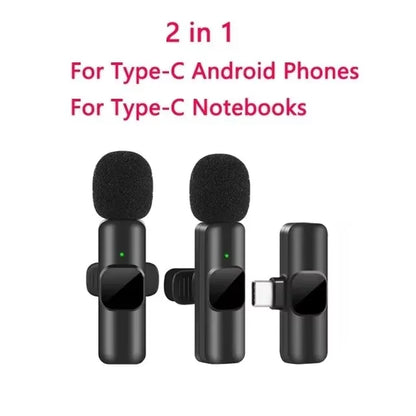 New Professional Wireless Lavalier Microphone for iPhone iPad Laptop Android Live Gaming Video Recording Interview Business Mic
