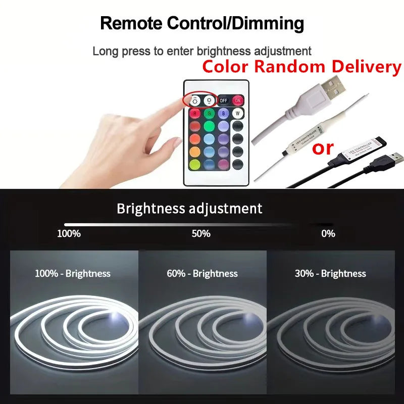 5V LED Neon Strip Lights USB Powered Music Sync 24Key Remote Flexible Sign Waterproof For Indoor Outdoor Decoration Strip Lights