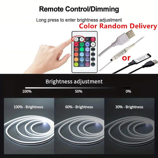 5V LED Neon Strip Lights USB Powered Music Sync 24Key Remote Flexible Sign Waterproof For Indoor Outdoor Decoration Strip Lights