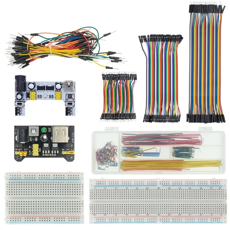 MB-102 MB102 Breadboard 400 830 Point 65 Jumper Wires Solderless PCB Bread Board Test Develop DIY for Arduino Power Module