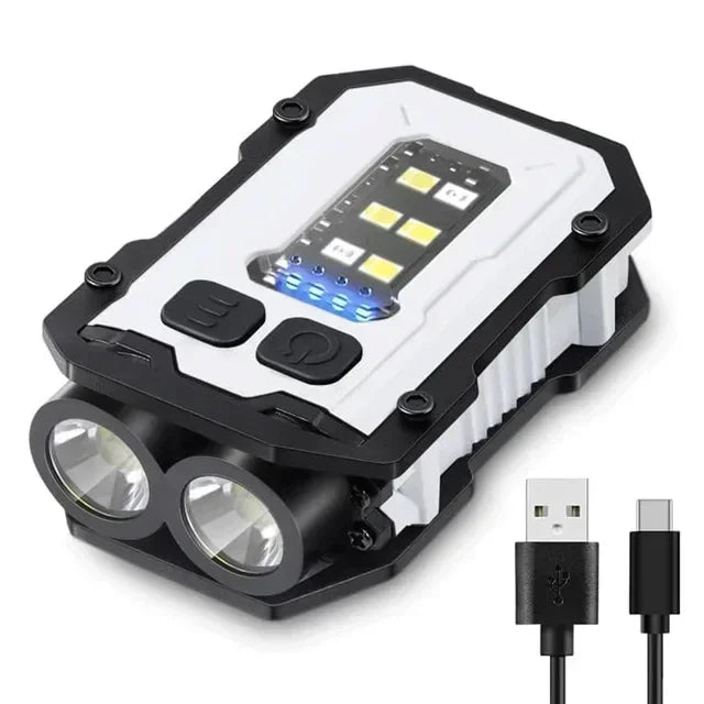 Mini Portable Flashlight 1500Lumens Super Bright LED Torch USB Rechargeable Multifunctional Camping Emergency Lantern