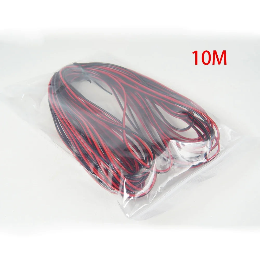 DC Electric Wire 5m/10m 2 Pin Single Strip Extension Cable 24AWG Antiflaming Cord Connector For Low Power LED Small Sppliance 3C