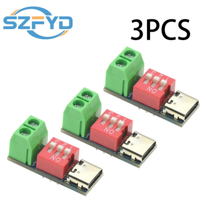 1-20pcs PD Fast Charging Test Board 5-20V Adjustable PD Trigger Module USB Type-C 100W Power Supply Tester