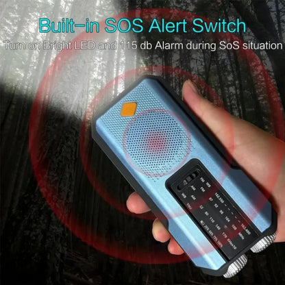 Portable Solar Crank Emergency Radio Global FM Receiver LED Flashlight 2000mAh High Quality SOS Alarm