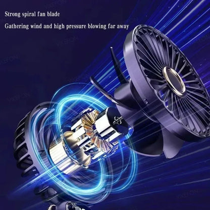 Portable 5 Speed Small Desk FanTravel Outdoor Phone Stand Foldable Handheld USB Gaming Cooling Mini Fan & Base Rechargeable Fan
