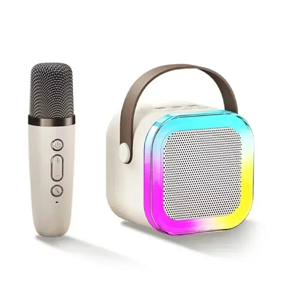 Portable Bluetooth 5.3 Speaker Karaoke Machine PA System with 2 Wireless Microphones Home Family Singing Children's Gifts