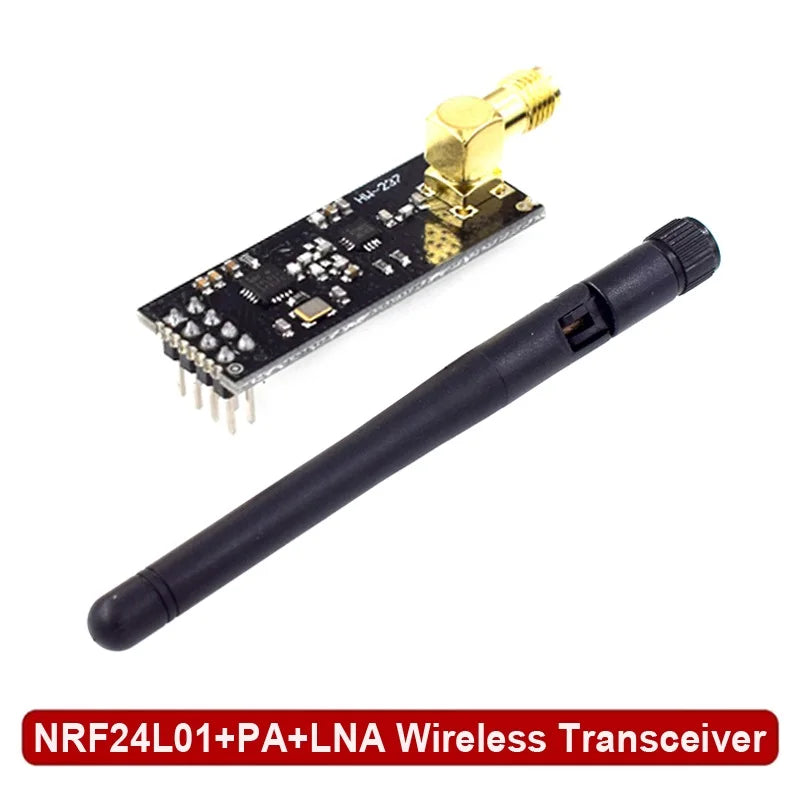 NRF24L01+PA+LNA Wireless Transceiver RF Transceiver Module 2.4G 1100m with Antenna and NRF24L01+ Breakout Adapter with 3.3V