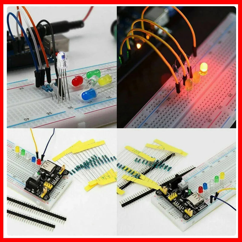Electronic Components Electrolytic Capacitor Resistor led 830 Hole Breadboard Kit MB-102 for UNO R Component Pack Beginner Start