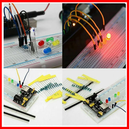 Electronic Components Electrolytic Capacitor Resistor led 830 Hole Breadboard Kit MB-102 for UNO R Component Pack Beginner Start
