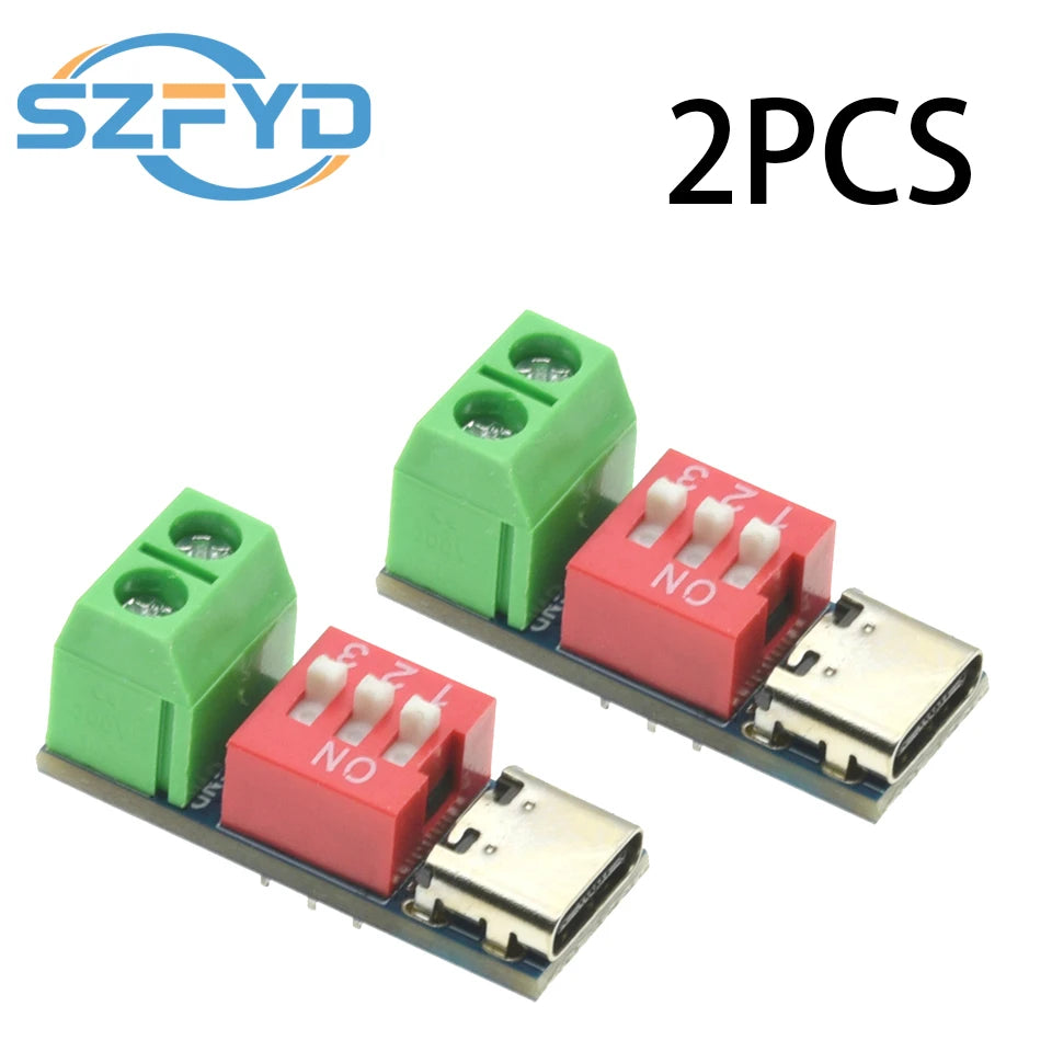 1-20pcs PD Fast Charging Test Board 5-20V Adjustable PD Trigger Module USB Type-C 100W Power Supply Tester