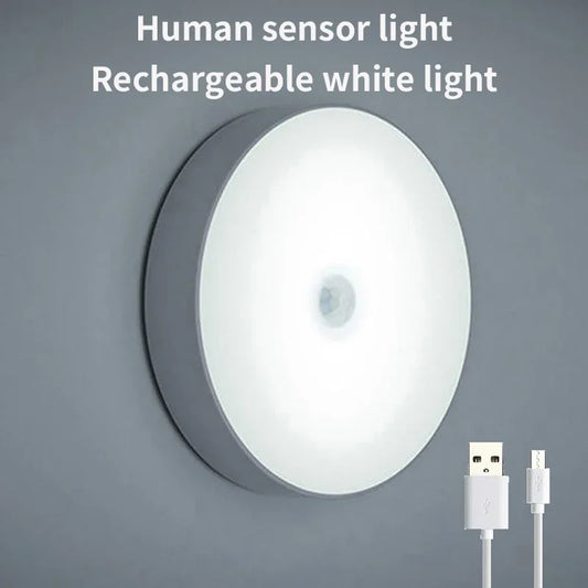 LED Smart Human Body Sensor Night Lights Emergency Automatic Lighting USB Charging Wireless Magentic Suction LED Cabinet Lights