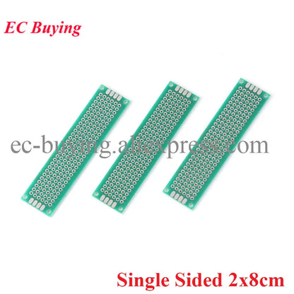 10pcs/lot 2x8cm Single Sided Copper Prototype PCB DIY Universal Printed Circuit Board 2*8cm Experiment Breadboard Plate 20 80mm