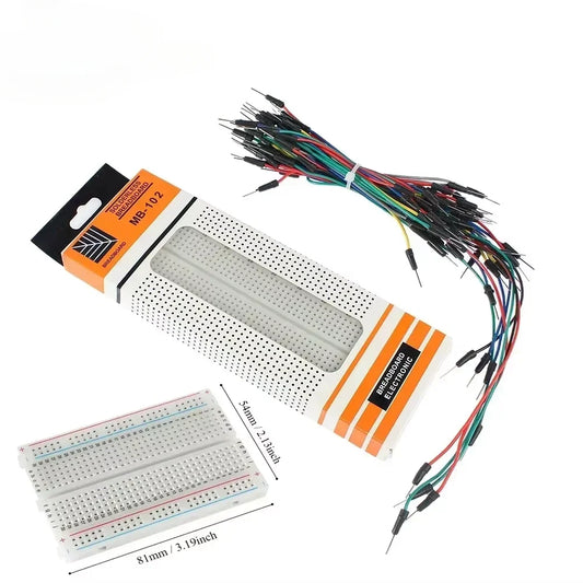MB-102 Prototype Breadboard 400 830 Points Solderless PCB Bread Board Jumper Wires Cable Board DIY Dupont Wire for Arduino Kit