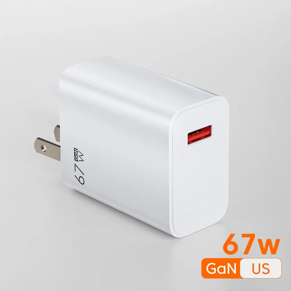 GaN USB Fast Charger Quick Charge 3.0 for Xiaomi 14 13 12 11 10 Ultra Redmi Note 12T 13 Pro Turbo 6A USB Type C Charging Cable