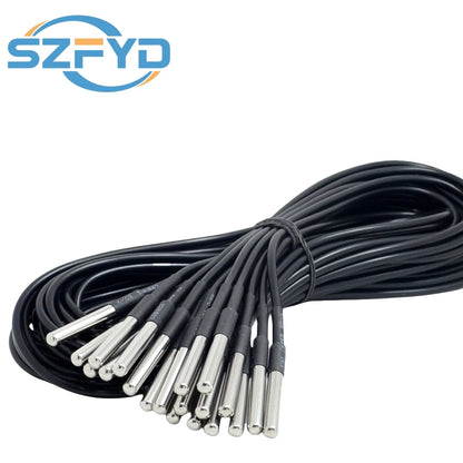 1PCS DS18B20 Waterproof Thread Temperature Probe Temperature Sensor Stainless Steel Package 1/2/3/5/10Meter For Arduino
